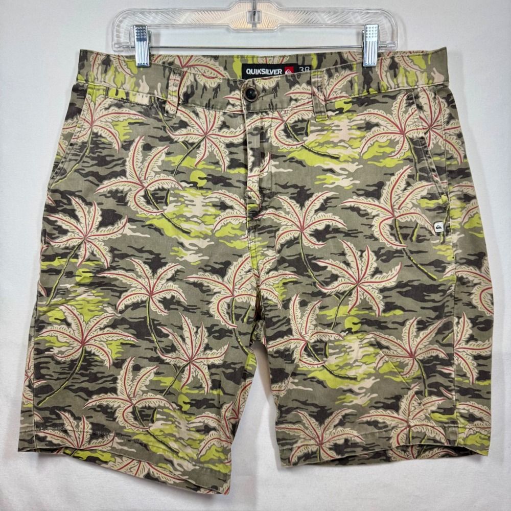 Quiksilver Camo Palm‎ Tree Print Shorts Casual Everyday Mens Size 38